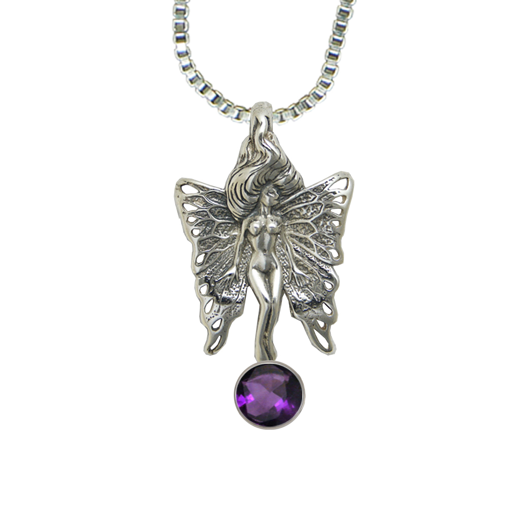 Sterling Silver Fairy Dreaming Pendant With Amethyst